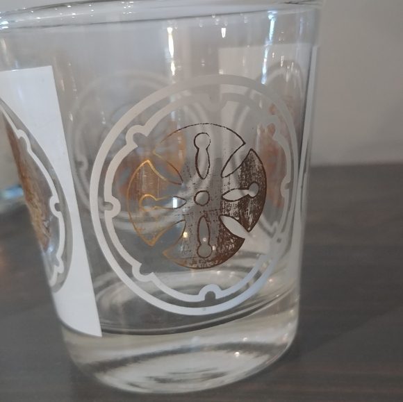 VTG 5 Whiskey Glasses White Gold 60's Culver Midas Double Shot MCM Retro Design - Picture 7 of 7